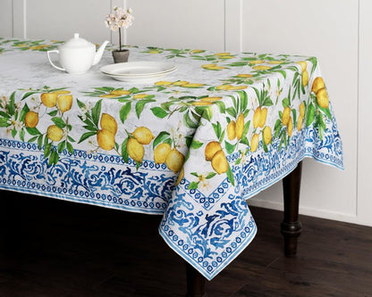 Maison d' Hermine Table Cloth Rectangle Table 100% Cotton 60 x 90 Inches Tablecloth Reusable Decorative for Dining Kitchen Room Farmhouse Home Gifts for Mothers Day Spring Summer - Cedrat