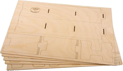 The Broken Token Horizontal Card Organizer for Wooden Artist Case - 4-Row Wood Storage Box with Multiple Adjustable Dividers (Wooden Case Not Included)