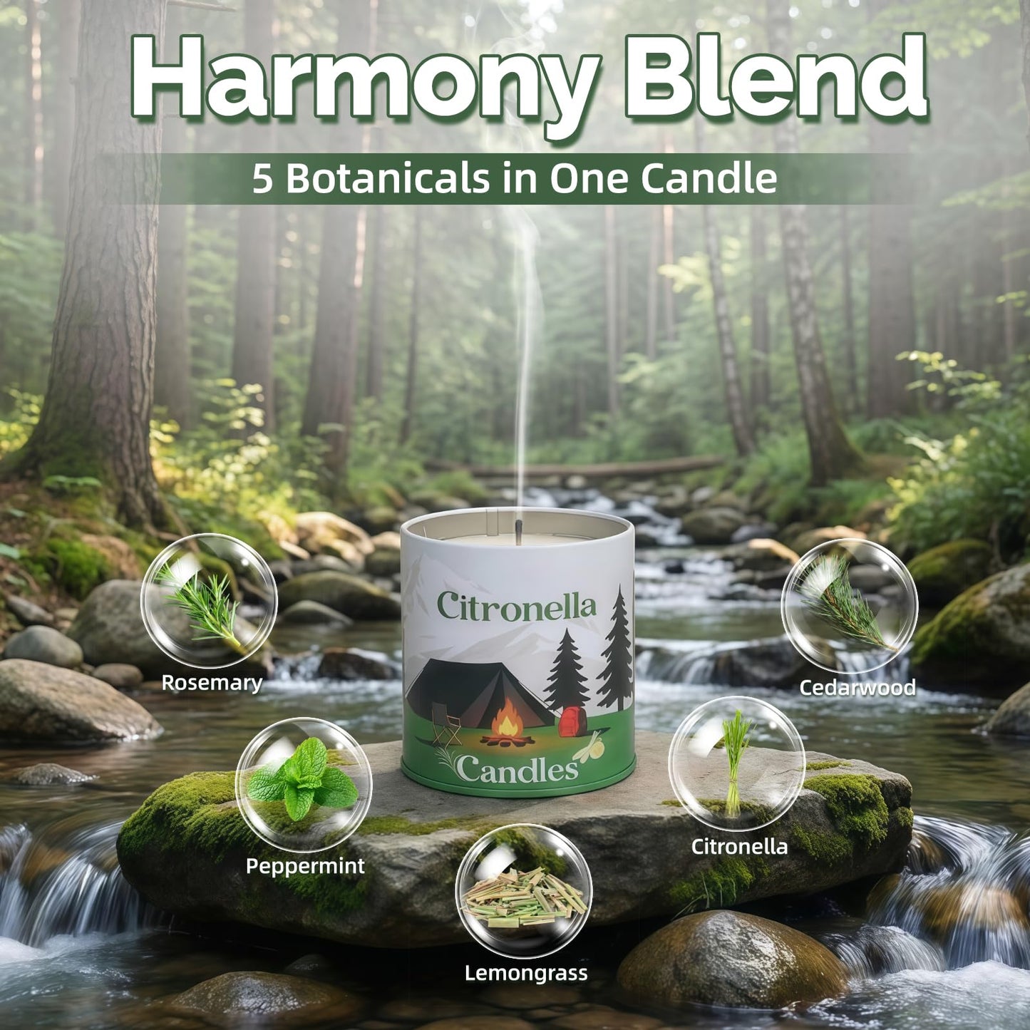 TTRWIN Citronella Candles Outdoor, Natural Citronella Candles, Create an Invisible Barrier and Warm Halo for You Outdoors, Making Every Outdoor Stop Full of Peace of Mind and Comfort, 2 Cans
