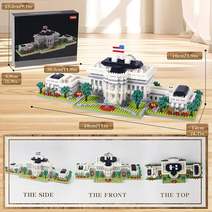2000+PCS White House Architecture Micro mini Building Blocks SetsCreative Ideals Palace Decoration Collection Perfect Present for 14+ Boys Girls or Adults