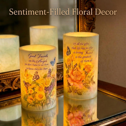Real Wax Flameless Candle 4x6,Butterfly Rose Flickering LED Pillar Candle with Timer, Battery Operated, Romantic Floral Decor, Wedding & Valentine Centerpiece, Anniversary Decor for Wife or Girlfriend