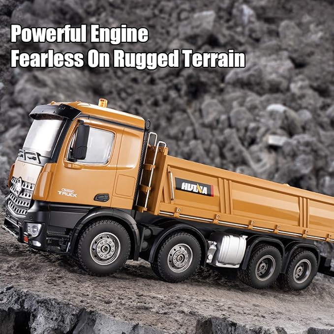 RC Dump Truck Toy 1:14 Scale 12 Channels Heavy RC Dump Truck 4WD Remote Control Construction Crawler with 6KG+ Load Full Suspension Lights/Sounds Gifts Ideas for Adults or Teens Age 15+
