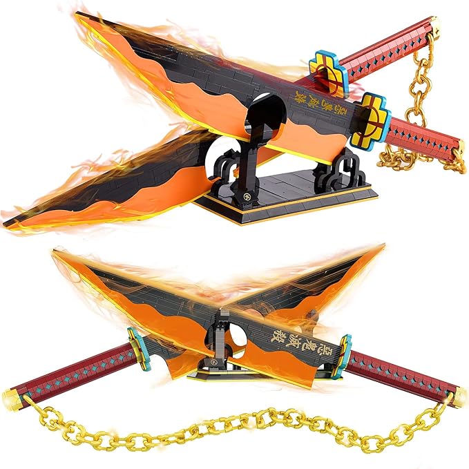 1478pcs 82inch for Sword Building Block Model Samurai Sword Set with Scabbard and Stand Best Gift for Anime Fans