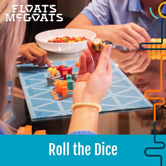 Hootenanny Games Floats McGoats Board Game | Build a Raft &amp Save Your Goats | Perfect for Family Games | 2-4 Players Ages 10+