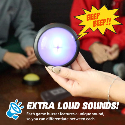 Teacher's Choice Wireless Light Up 8 Player Game Buzzer Button System | Displays the Winning Player | Loud, Unique Sounds Great for Trivia Games, Family Feud, Jeopardy, Competition, Spelling Bees