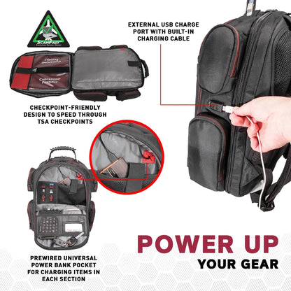 Mobile Edge CORE Gaming Laptop Backpack for 17-18 Inch Laptops with USB Charging Port and Cable, TSA-Friendly, MECGBPV1