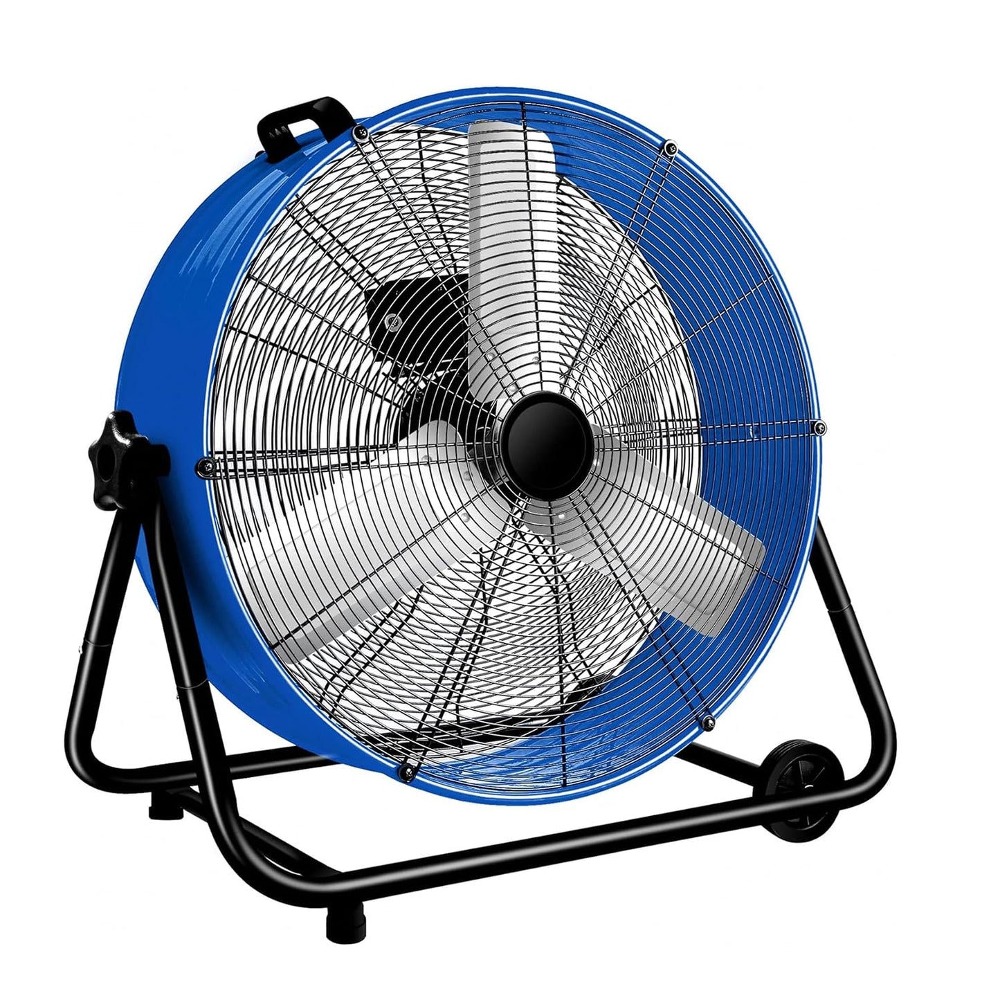 WARMLREC 24" Industrial Floor Fan, 8900 CFM High Velocity Drum Fan with 3 Speeds, Portable Heavy Duty Industrial Fan for Warehouse, Workshop, Factory, Commercial, Residential and Greenhouse Blue