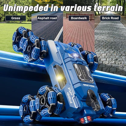 Cool 8 Wheel Gesture Control RC Stunt Car  Birthday Toys Gifts for 6 7 8-12 13 14 Year Old Boys  2.4Ghz Hand controlled Remote Control Transform Drift Cars  Double Sided Climbing with Light &amp M
