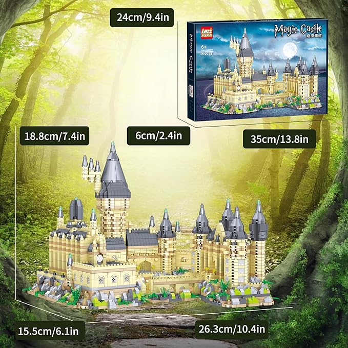 3000+PCS Micro Mini Blocks Magic Castle Building Blocks ToysCreative Ideals Hog Tower Building Sets Best Choice for 14+ Boys Girls or Adults