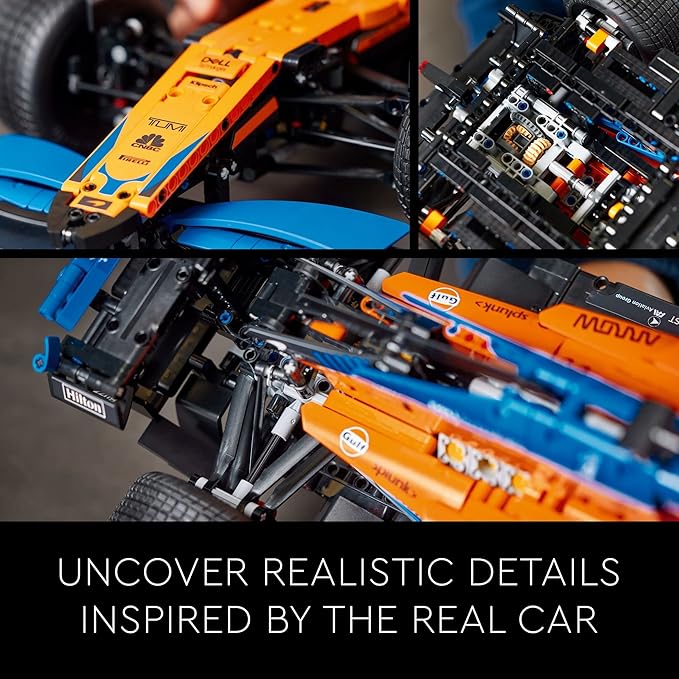 LEGO 42141 Technic McLaren Formula 1 2022 Replica Race Car Model Building Kit F1 Motor Sport Set Birthday Gift Idea for Adults Men Women Him Her Husband Collectible Home Decor