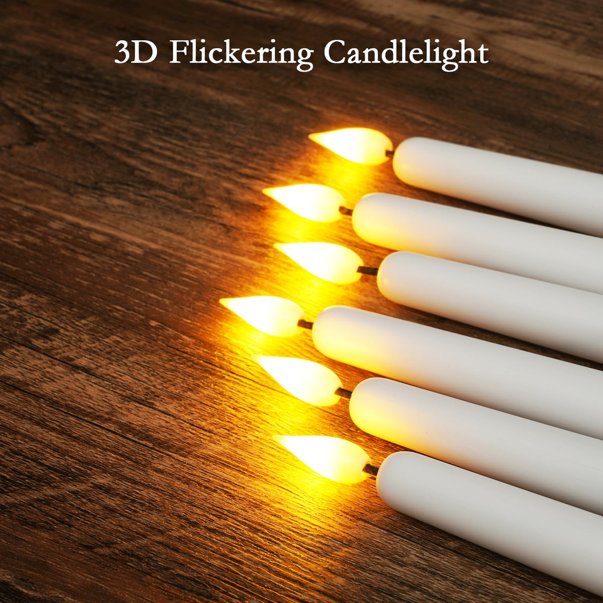 Homemory 48Pcs 11 inches White LED Taper Candles, Flameless Taper Candles with Remote Timer Dimmer, Plastic Battery Operated Candlesticks with Flickering Flame for Halloween Christmas Wedding Party