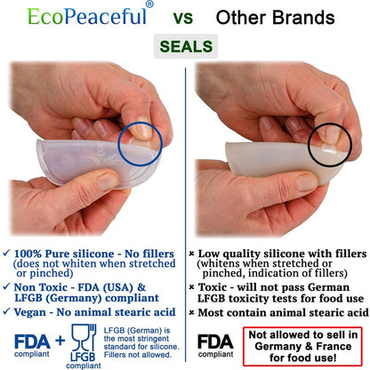 EcoPeaceful 316 Surgical Stainless Steel Mason Jar Lids REGULAR Mouth - Rust-proof, Airtight, Leak-proof, BPA-Free, PVC-free, Vegan, Reusable - Not for Canning