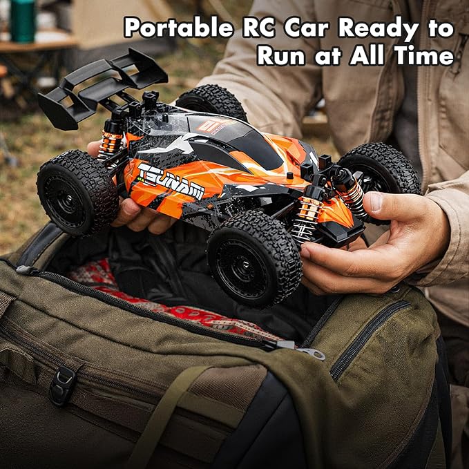 RC Cars 1:18 High-Speed RC Off-Road Truck for Adults &amp Boys36KM/H RC Car with Metal Drivetrain Dual Rechargeable Batteries Splash-Proof Electronics Portable Remote Control Car for Outdoor Fun