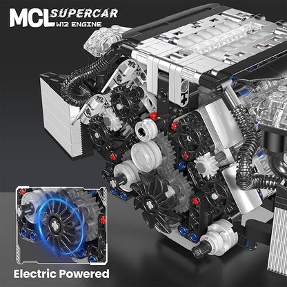 Mould King W12 Engine Toys Building Block Model Engine Kit for Adults V8 Engine Scale Model 10230 STEM DIY Building Kits That Works Blocks for Adults and Aged 14+ (871 Pieces)