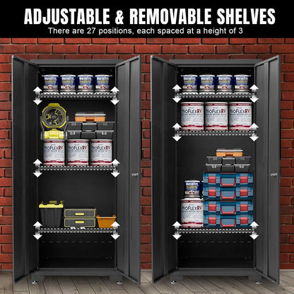 Garage Cabinets Storage System, 12-Pcs Included Steel Cabinets Drawers Rolling Chest and Trash Can Cabinet, Locked Storage Cabinet, Perfect for Organizing Garage and Tools