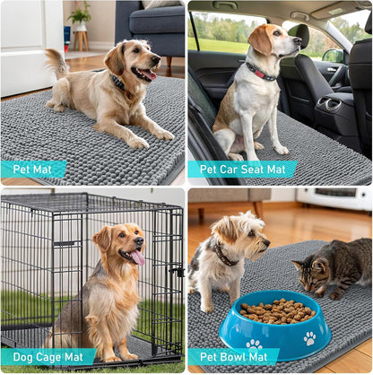 OLANLY Dog Door Mat Bundle - 5 Pieces in Grey | 4 Doormats (30x20) + 1 Extra Mat (30x20)