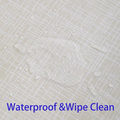 Heavy Duty Vinyl Tablecloth with Flannel Backing Waterproof Oil-Proof Plastic Table Cloth Stain-Resistant Wipeable Rectangle or Square Table Cover for Indoor and Outdoor (Beige Striped，60x102 Inch)