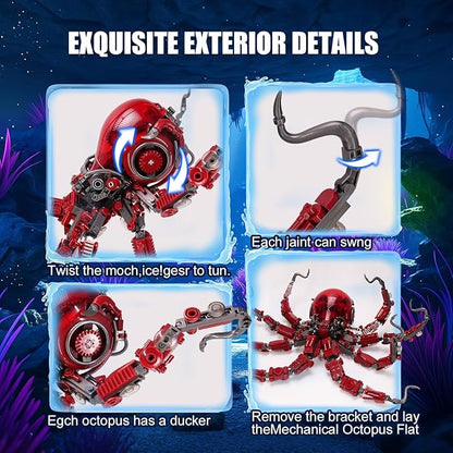 Ideas Mechanical Octopus Building Sets for AdultCompatible with Lego Ocean Animal Collection Toy Home or Office Decor for Adults STEM Building Gift for Teens Boys &amp Girls 8-16 （882pcs）