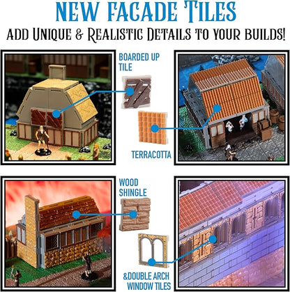Monster Adventure Terrain - NEW! Builder Enhancement Set (212pc) - 3D Interchangeable Dungeon System w 24 New Tiles - Build Modular Worlds in a Snap &amp Elevate Your Campaign - Compatible with DND