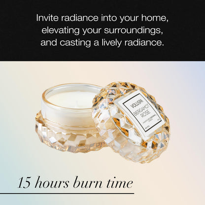 Voluspa Bergamot Rose, Macaron Candle, 1.8 oz, 15 Hour Burn Time, Coconut Wax for Clean Burning, Handcrafted in The USA