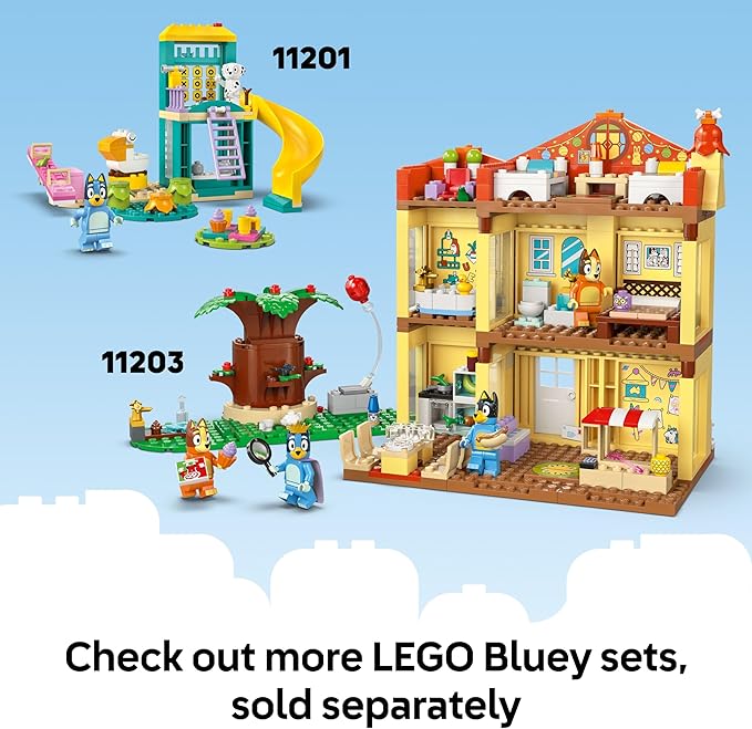 LEGO Bluey: Bluey’s Beach &amp Family Car Trip - Toddler Learning Toy for Kids 4+ - Includes Bluey Bingo and Mum Minifigures - Birthday Gift for Boys and Girls Ages 4+ - 11202