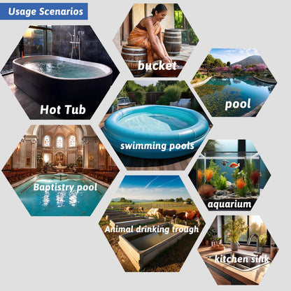 XCLBTFDC 1500W Submersible Water Heater Portable Electric Pool and Hot Tub Immersion Water Heater with Temp Control, WiFi Timer for Bathtub, Spa, Swimming pool, above ground pool and Inflatable Pool