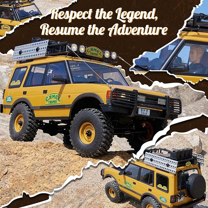 BEEZRC FMS 1/10 FCX10 RC Crawler Officially Authorized Land Rover Series Camel Trophy Edition RC Model 4WD RC Rock Truck 2.4Ghz Hobby Grade RC Off Road Vehicle for Adults RS (Discovery)
