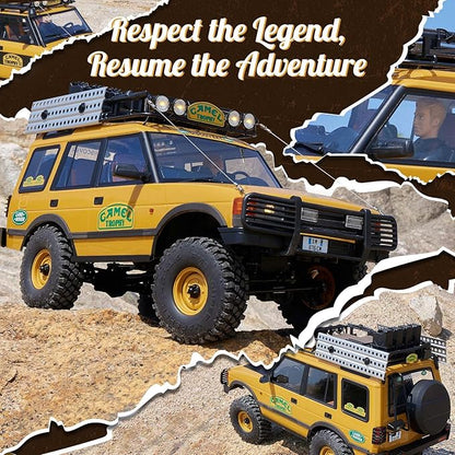 BEEZRC FMS 1/10 FCX10 RC Crawler Officially Authorized Land Rover Series Camel Trophy Edition RC Model 4WD RC Rock Truck 2.4Ghz Hobby Grade RC Off Road Vehicle for Adults RS (Discovery)
