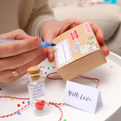 Anniversary Present for Her & Him, Romantic Gift to Boyfriend & Girlfriend, Message in Bottle I Love You Gifts Wife Husband (Heart - You're Still the Best Decision I Ever Made, In Craft Gift Box)