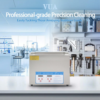 VUA 6L Commercial Ultrasonic Cleaner with Digital Timer & Heater, Professional Ultrasonic Parts Cleaner, Ultra Sonic Cleaning Machine with 300W Heated Cleaner for Glasses Industrial Parts Tools Lab