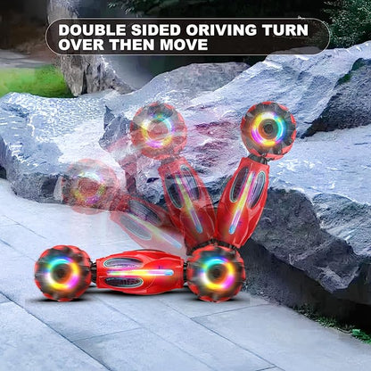 Gesture RC Car1:18 4WD Transform Off-Road Stunt Car with Gesture &amp Remote Control 360° Flips Drift Vehicle with LED Lights Music All Terrain Toy Cars Gifts for Boys Girls Age 6-12