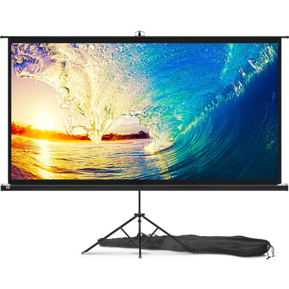 PropVue Projector Screen with Stand 100 inch - Indoor and Outdoor Projection Screen for Movie or Office Presentation - Adjustable from 16:9 to 4:3 HD Premium Wrinkle-Free Tripod Screen