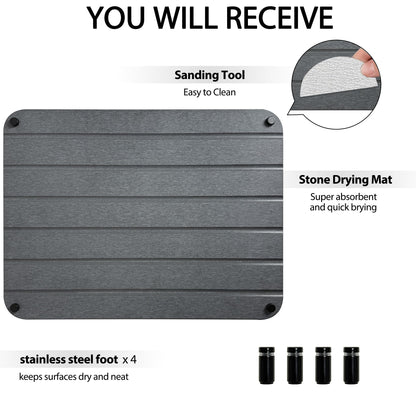 Water Absorbing Stone Dish Drying Mat for Kitchen Counter , 12 x 16 inch