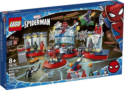 LEGO Marvel Spider-Man Attack on The Spider Lair 76175 Cool Building Toy Featuring The Spider-Man Headquarters Includes Spider-Man Green Goblin and Venom Minifigures