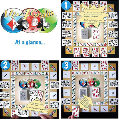 Up 4 Grabs – The Wild Card-Playing Board Game Packed with Twists and Turns – Classic Family &amp Adult Game Night Fun