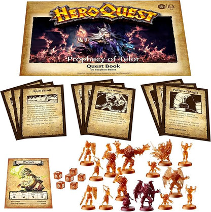 Avalon Hill HeroQuest Prophecy of Telor Quest Pack Requires HeroQuest Game System to Play Dungeon Crawler Games Ages 14+ 2-5 Players Strategy Games