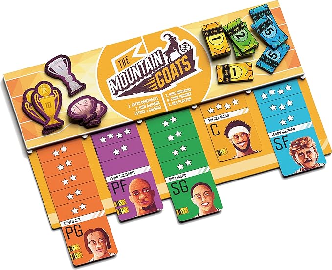 Basketboss - Strategy - Auction Board Game - Sports Board Game - 2-5 Players - 40 Minutes Play Time