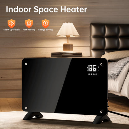SUNDATE Convection Heater Wifi Control, Indoor Space Heater, 1500W Electric Heating with Remote Control, Digital Display, Fast Heating, 24H Timers for Living Room, Bedroom, Office