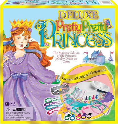 Winning Moves Deluxe Pretty Pretty Princess Game Majestic Edition with Original Components and 1990's Artwork Games USA a Delightful Jewelry Dress-Up Game for 2-4 Players Ages 5+
