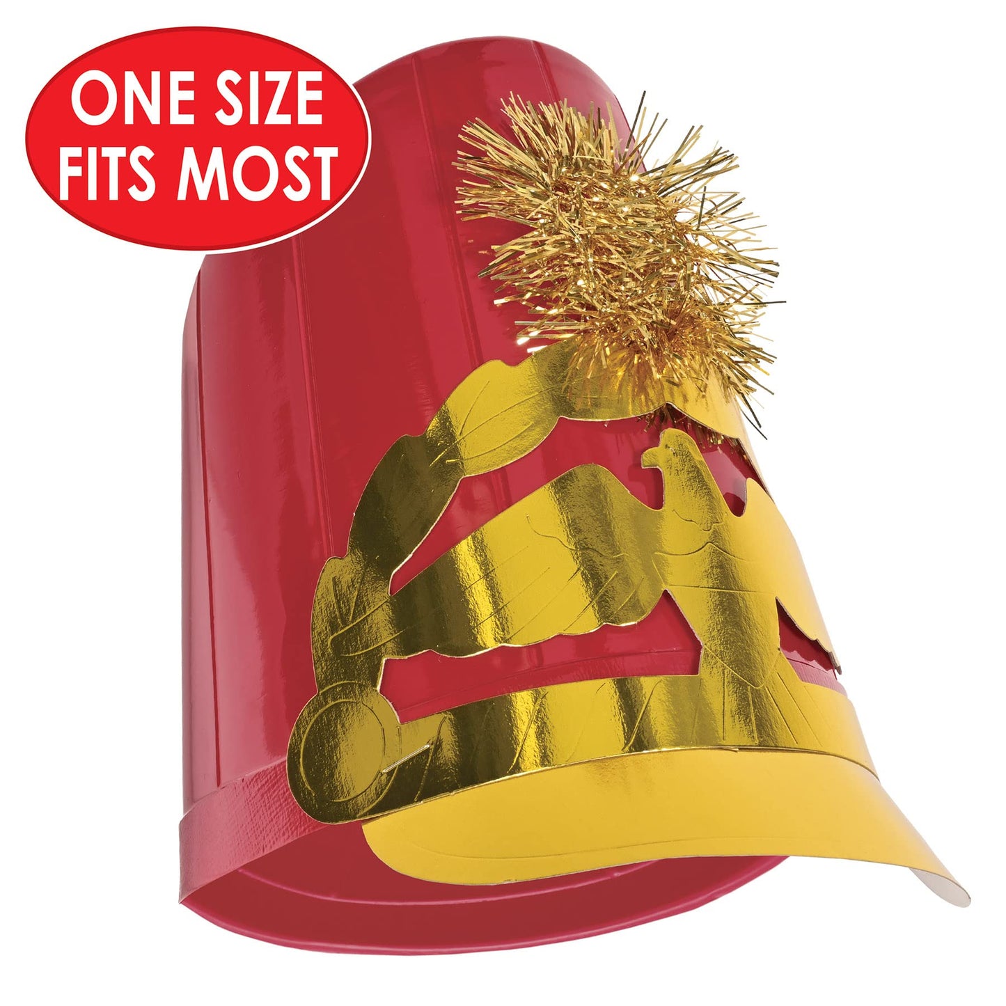 Beistle 66135-R 12-Piece Plastic Drum Major Hats, Red
