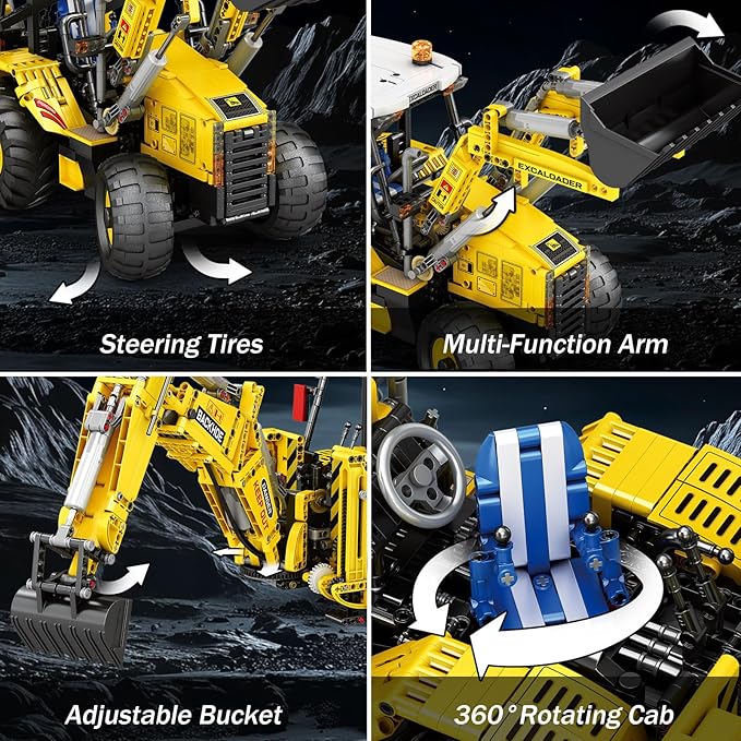 Reobrix Loader Building Set Toy Excavator 22018 Excavator Toy 2231 Construction Toys Building Toys for Adults
