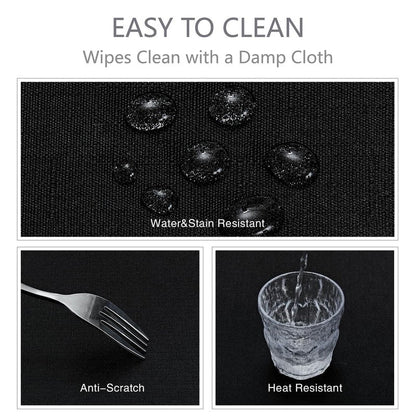 Veblandy Rectangle Tablecloth Waterproof 52x70 inch Linen Textured Table Cloth Stain and Wrinkle Resistant Washable, Decorative Fabric Table Cover for Dining, Party and Camping, Black