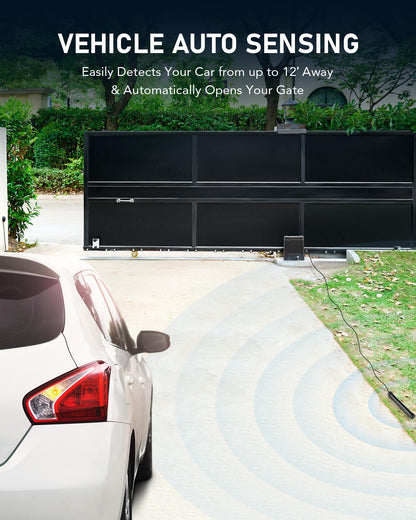 CO-Z Vehicle Exit Sensor Kit, Wired Driveway Gate Exit Wand for Automatic Gate Opener with 50 ft Cable. Driveway Vehicle Sensor for Sliding & Swing Gate, Smart Car Detector for Truck Motorcycle ATV