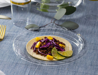 PLASTICPRO 9'' inch Premium Crystal Clear Disposable Plastic Dinnerware Party Plate Pack of 160
