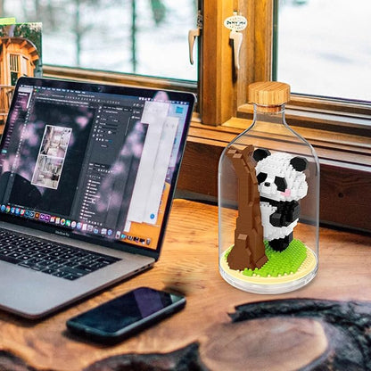 Creative Panda Toy Building SetAdult Mini Animal Friend SetParty Favors Gift for FriendsAnimal Lover Office Home Decor Building Block KitNew Year Easter Birthday Gift for Family(Hiding)