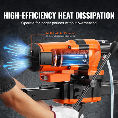 VEVOR Core Drill Machine, 0.8-11.8in Drilling Diameter Diamond Core Drill Rig with Stand and Core Drill Bit, 3500W Rugged Concrete Core Drill, Wet and Dry Use, For Concrete, Brick, Marble
