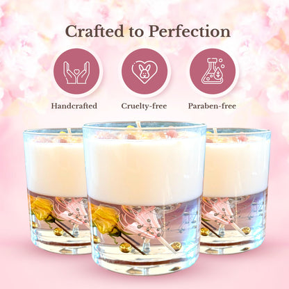 Moira's Bazaar Dual Scented 11 oz Candle, 50+ Hours Burn, Fall Scented - Lavender Vanilla & Sweet Orange, Hand Crafted Aromatherapy,Soy,Jelly,Dried Flowers,Positive Penguin, Gift for Women