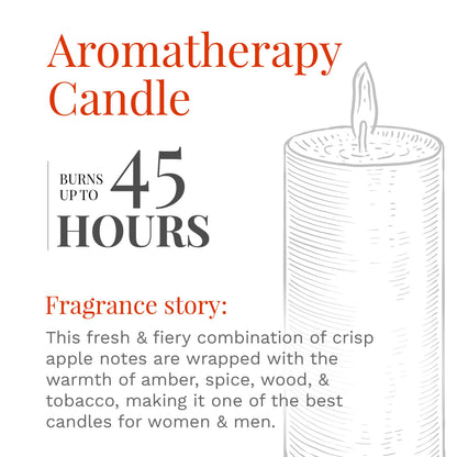 Candle-lite Premium Apple Amber Scent, 14 oz. 3-Wick Aromatherapy Candle with up to 45 Hours of Burn Time, Red