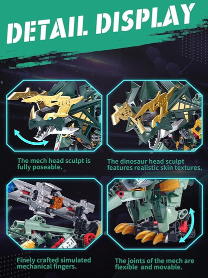 2 in 1 Triceratops Mech Building Blocks SetsDinosaurs Transform Robot Building ToysDinosaurs Mecha Building Kits Robotics Model for Boys Adult Age 8-14 (Triceratops)