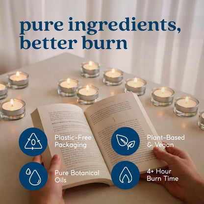 GoodLight Scented Vegan and Paraffin-Free Tea Light Candles (16 Count, Fig Grapefruit)